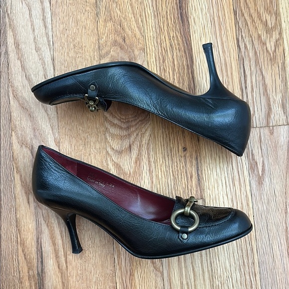 Coach Aubrey Black Leather Heels - Picture 9 of 12